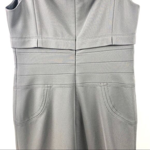 Zac Posen Grey V Neck Panel Dress US 6 - Picture 7 of 9